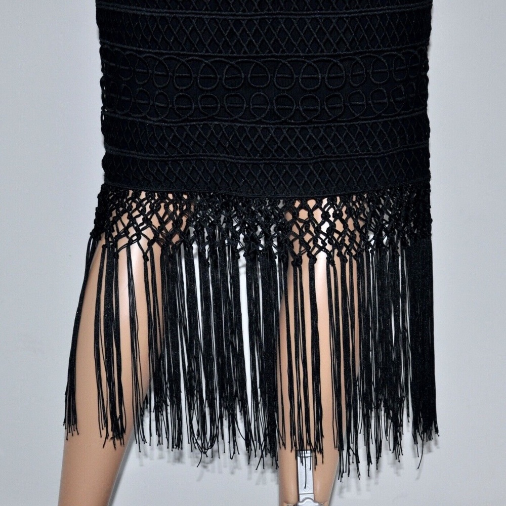 SOLD! SHEIKE Sexy Crochet Fringe Trim Cut Out Midi Dress - Picture 10 of 12